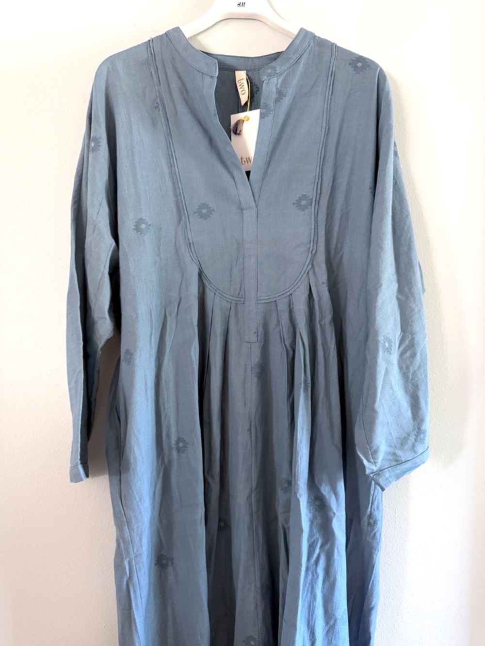 Two New York Chambray Indigo Bib Front Caftan